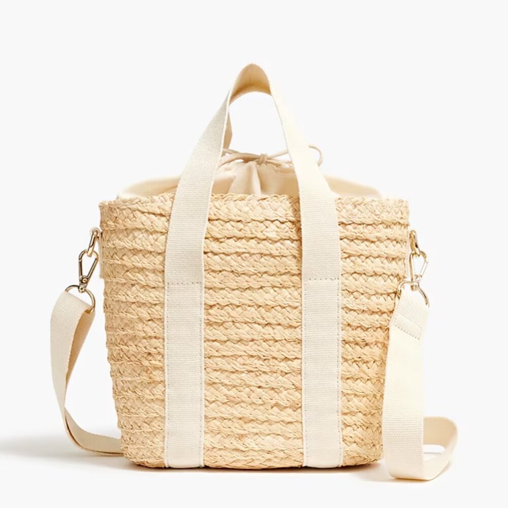 Straw mini tote bag